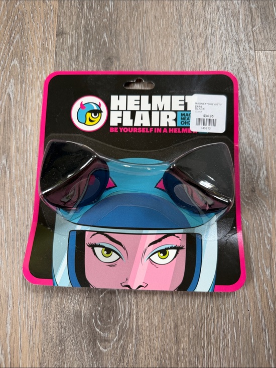 Helmet Flare Other - Helmet Flare Magnetic Kitty Ear Helmet Accessory - Pink & Black